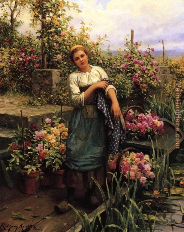 The Flower Boat painting - Daniel Ridgway Knight The Flower Boat art painting